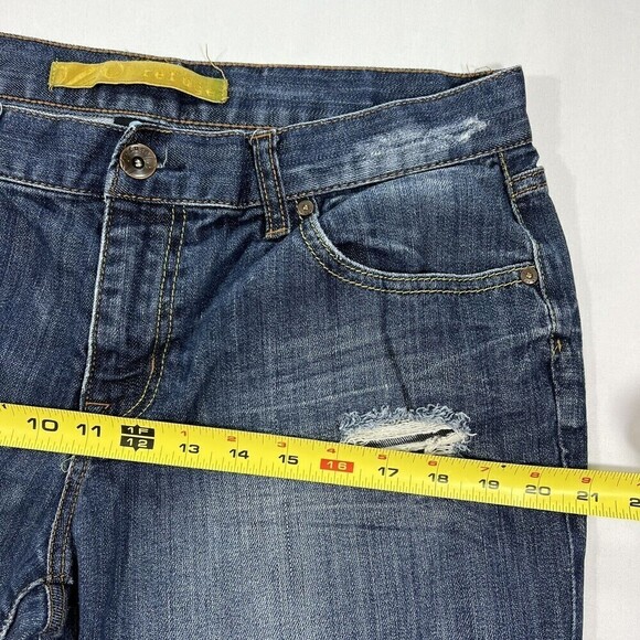 Refuge Straight Distressed Ankle Crop Denim Jeans 2B-3623B‎ Size 9 - Picture 10 of 12